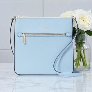 Kate Spade Sadie North South Crossbody in Crisp Sky Blue Leather k7379